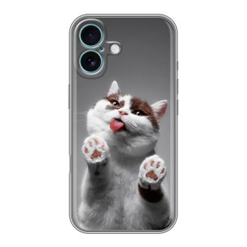 Силиконовый чехол на Iphone 16 Plus с принтом Коты