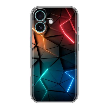 Силиконовый чехол на Iphone 16 Plus с принтом Абстракция неон