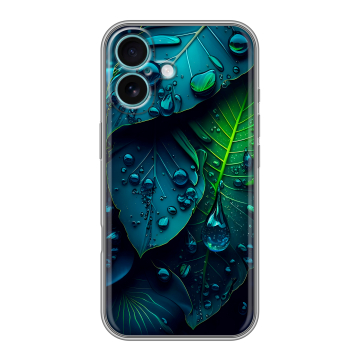 Силиконовый чехол на Iphone 16 Plus с принтом Листья