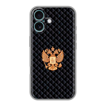 Силиконовый чехол на Iphone 16 Plus с принтом Герб России принт Силиконовый чехол на Iphone 16 Plus с принтом Герб России принт