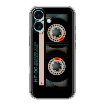 Силиконовый чехол на Iphone 16 Plus с принтом Кассета Силиконовый чехол на Iphone 16 Plus с принтом Кассета