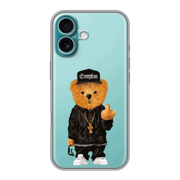 Силиконовый чехол на Iphone 16 Plus с принтом Мишка Силиконовый чехол на Iphone 16 Plus с принтом Мишка