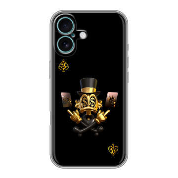 Силиконовый чехол на Iphone 16 Plus с принтом Золотой скрудж макдак Силиконовый чехол на Iphone 16 Plus с принтом Золотой скрудж макдак