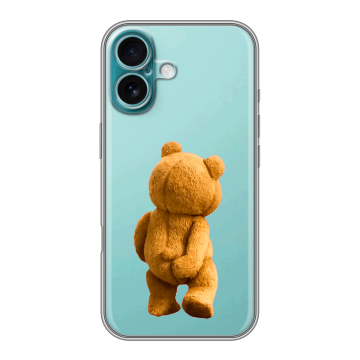 Силиконовый чехол на Iphone 16 Plus с принтом Медведь Силиконовый чехол на Iphone 16 Plus с принтом Медведь