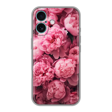 Силиконовый чехол на Iphone 16 Plus с принтом цветы пионы Силиконовый чехол на Iphone 16 Plus с принтом цветы пионы