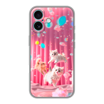Силиконовый чехол на Iphone 16 Plus с принтом милые котики