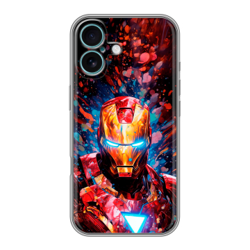 Силиконовый чехол на Iphone 16 Plus с принтом Железный человек Ironman Силиконовый чехол на Iphone 16 Plus с принтом Железный человек Ironman