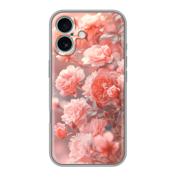 Силиконовый чехол на Iphone 16 Plus с принтом Розы цветы Силиконовый чехол на Iphone 16 Plus с принтом Розы цветы