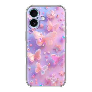 Силиконовый чехол на Iphone 16 Plus с принтом Бабочки