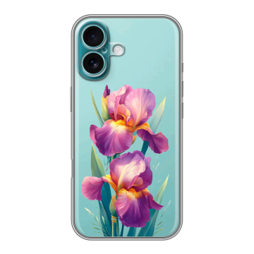 Силиконовый чехол на Iphone 16 Plus с принтом Цветы орхидеи