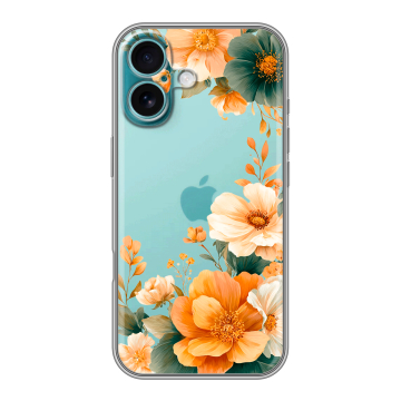 Силиконовый чехол на Iphone 16 Plus с принтом Цветы принт