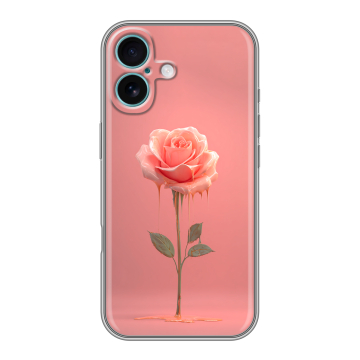 Силиконовый чехол на Iphone 16 Plus с принтом Розовая роза