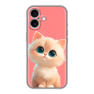 Силиконовый чехол на Iphone 16 Plus с принтом Розовый котенок
