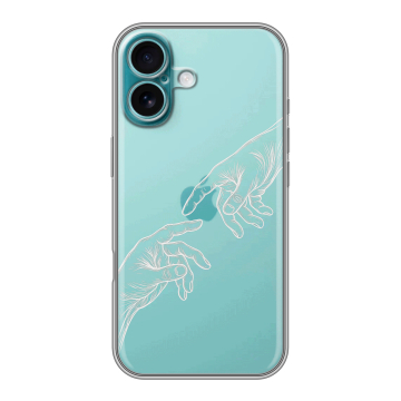 Силиконовый чехол на Iphone 16 Plus с принтом Сотворение мира