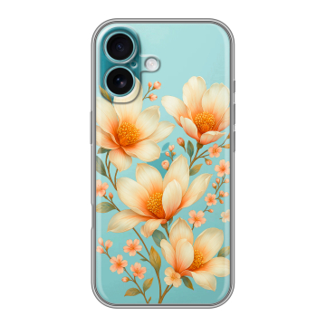 Силиконовый чехол на Iphone 16 Plus с принтом Цветы