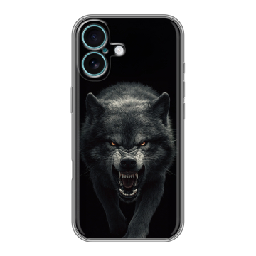 Силиконовый чехол на Iphone 16 Plus с принтом Волк Силиконовый чехол на Iphone 16 Plus с принтом Волк
