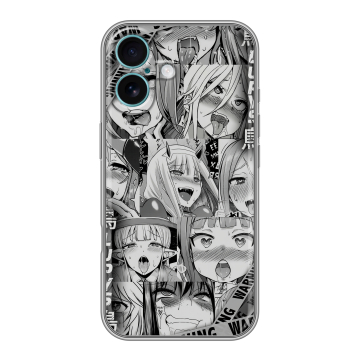 Силиконовый чехол на Iphone 16 Plus с принтом Ahegao Ахегао Аниме Силиконовый чехол на Iphone 16 Plus с принтом Ahegao Ахегао Аниме