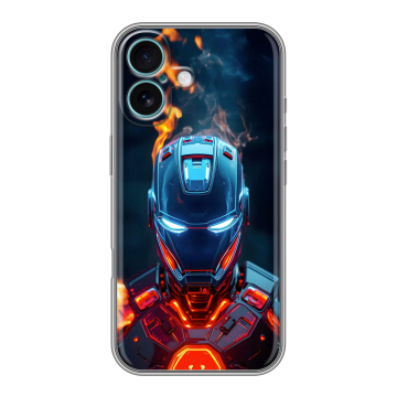 Силиконовый чехол на Iphone 16 Plus с принтом IronMan Железный человек