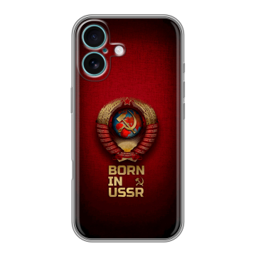 Силиконовый чехол на Iphone 16 Plus с принтом Флаг Герб СССР Силиконовый чехол на Iphone 16 Plus с принтом Флаг Герб СССР