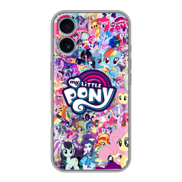Силиконовый чехол на Iphone 16 Plus с принтом My little pony Дружба чудо Силиконовый чехол на Iphone 16 Plus с принтом My little pony Дружба чудо