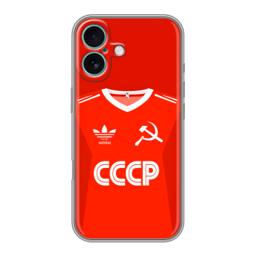 Силиконовый чехол на Iphone 16 Plus с принтом Флаг Герб СССР Силиконовый чехол на Iphone 16 Plus с принтом Флаг Герб СССР