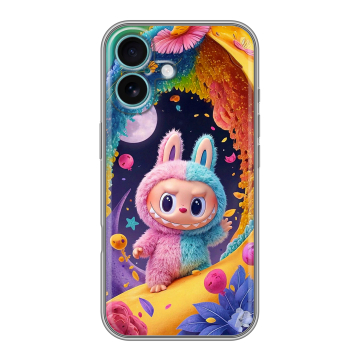 Силиконовый чехол на Iphone 16 Plus с принтом Labubu Лабубу