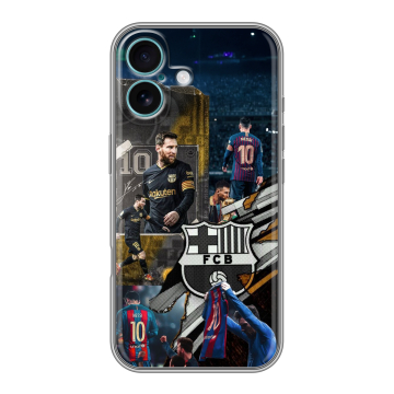 Силиконовый чехол на Iphone 16 Plus с принтом Messi Barcelona Силиконовый чехол на Iphone 16 Plus с принтом Messi Barcelona