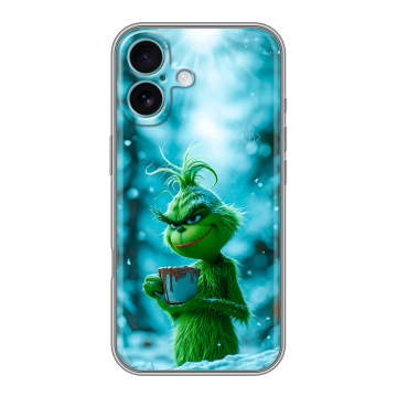 Силиконовый чехол на Iphone 16 Plus с принтом Новый год гринч Силиконовый чехол на Iphone 16 Plus с принтом Новый год гринч
