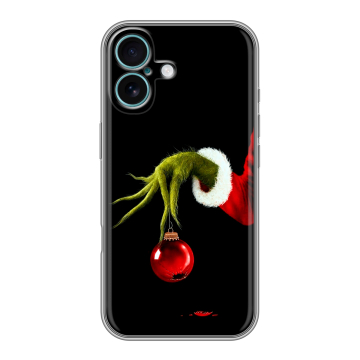 Силиконовый чехол на Iphone 16 Plus с принтом Новый год Гринч Силиконовый чехол на Iphone 16 Plus с принтом Новый год Гринч
