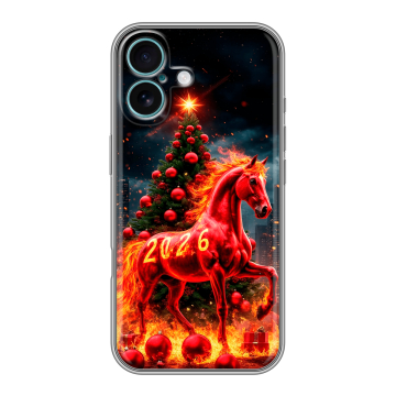 Силиконовый чехол на Iphone 16 Plus с принтом Новый год Силиконовый чехол на Iphone 16 Plus с принтом Новый год