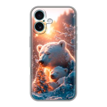 Силиконовый чехол на Iphone 16 Plus с принтом Новый год Силиконовый чехол на Iphone 16 Plus с принтом Новый год