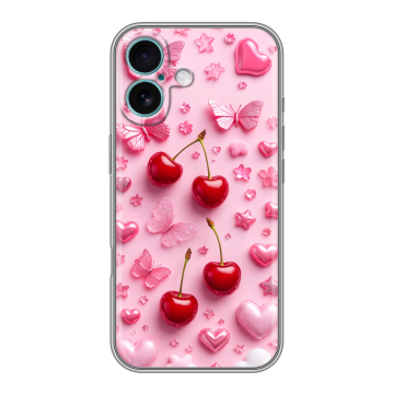 Силиконовый чехол на Iphone 16 Plus с принтом для девочек