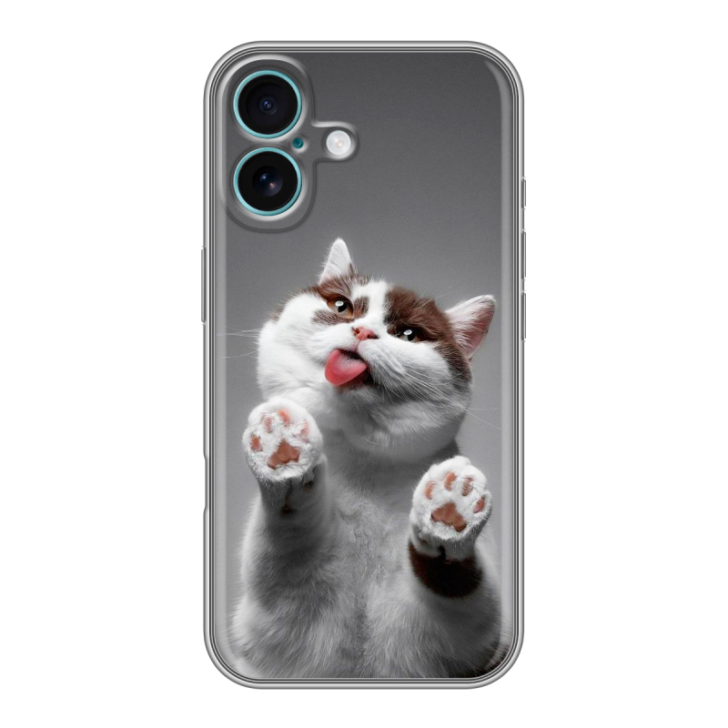 Силиконовый чехол на Iphone 16 Plus с принтом Коты Силиконовый чехол на Iphone 16 Plus с принтом Коты