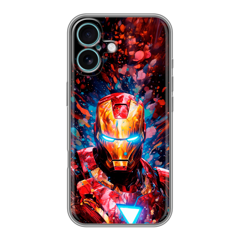 Силиконовый чехол на Iphone 16 Plus с принтом Железный человек Ironman Силиконовый чехол на Iphone 16 Plus с принтом Железный человек Ironman
