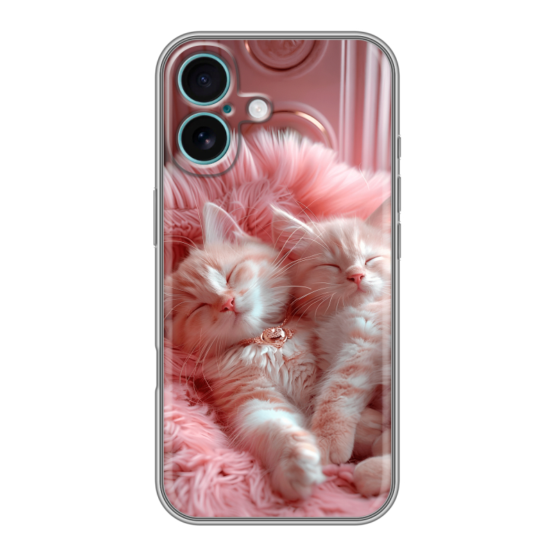 Силиконовый чехол на Iphone 16 Plus с принтом котята котики Силиконовый чехол на Iphone 16 Plus с принтом котята котики