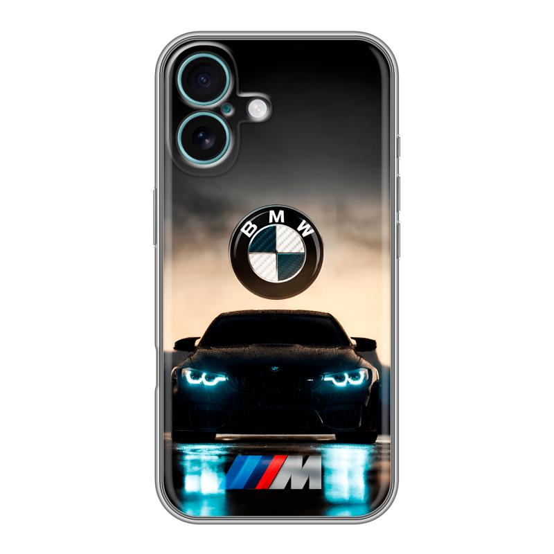 Силиконовый чехол на Iphone 16 Plus с принтом БМВ BMW Силиконовый чехол на Iphone 16 Plus с принтом БМВ BMW