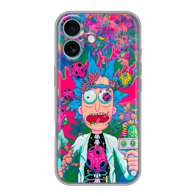 Силиконовый чехол на Iphone 16 Plus с принтом Рик и Морти Rick Morty Силиконовый чехол на Iphone 16 Plus с принтом Рик и Морти Rick Morty