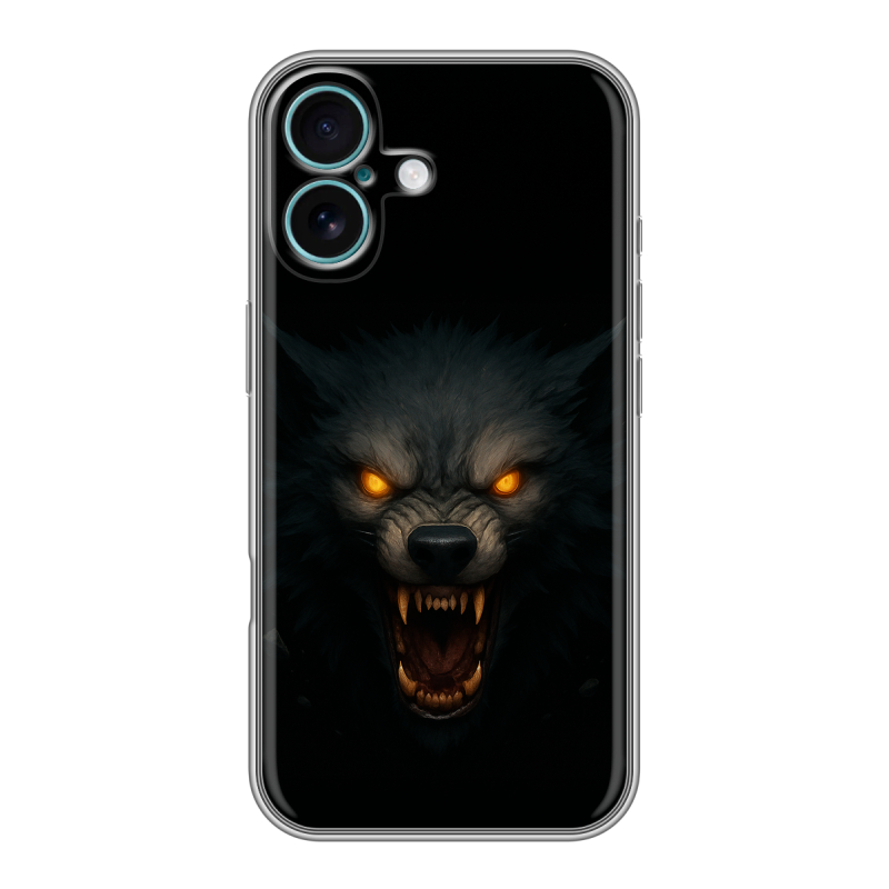 Силиконовый чехол на Iphone 16 Plus с принтом Волк Силиконовый чехол на Iphone 16 Plus с принтом Волк