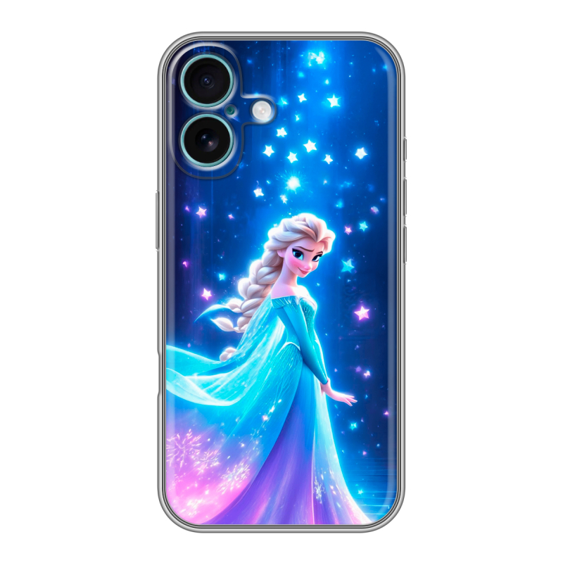 Силиконовый чехол на Iphone 16 Plus с принтом Холодное сердце Frozen Силиконовый чехол на Iphone 16 Plus с принтом Холодное сердце Frozen