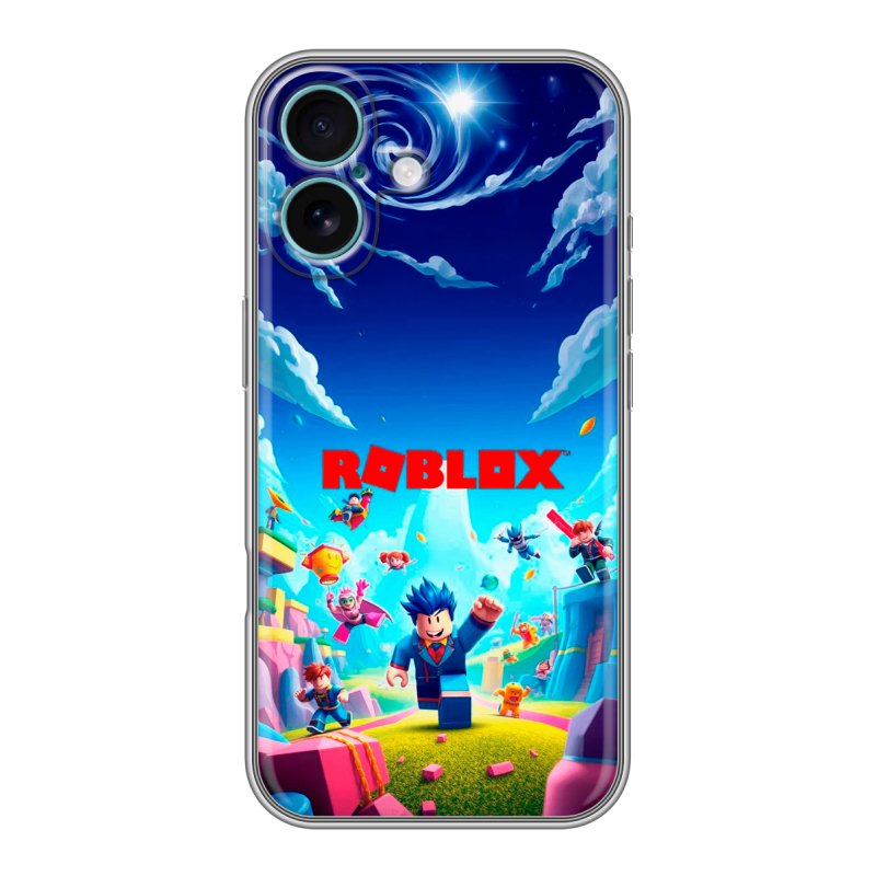 Силиконовый чехол на Iphone 16 Plus с принтом Roblox Роблокс Силиконовый чехол на Iphone 16 Plus с принтом Roblox Роблокс