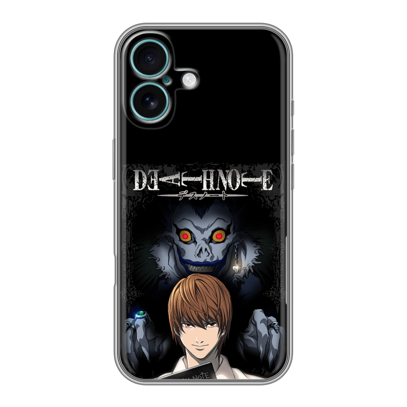 Силиконовый чехол на Iphone 16 Plus с принтом Death note Тетрадь смерти Силиконовый чехол на Iphone 16 Plus с принтом Death note Тетрадь смерти