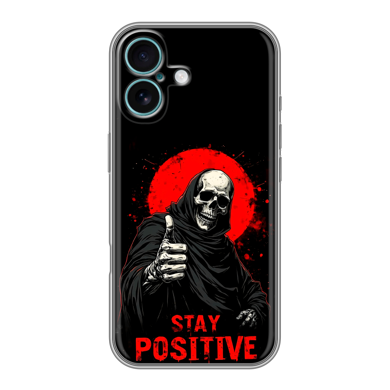Силиконовый чехол на Iphone 16 Plus с принтом смешной скелет Силиконовый чехол на Iphone 16 Plus с принтом смешной скелет