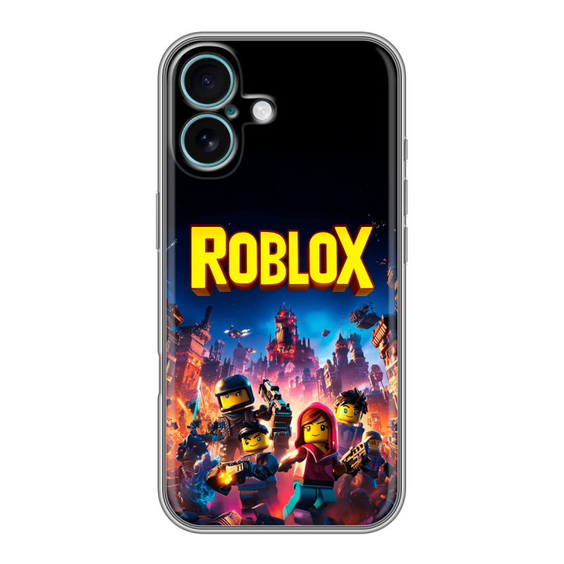 Силиконовый чехол на Iphone 16 Plus с принтом Roblox Роблокс Силиконовый чехол на Iphone 16 Plus с принтом Roblox Роблокс