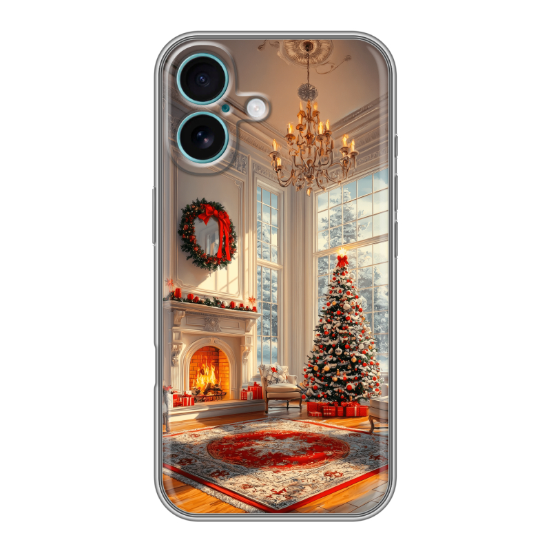 Силиконовый чехол на Iphone 16 Plus с принтом Новый год Силиконовый чехол на Iphone 16 Plus с принтом Новый год