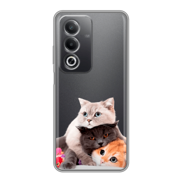Силиконовый чехол на OPPO A3 Pro 5G с принтом Кошки Силиконовый чехол на OPPO A3 Pro 5G с принтом Кошки