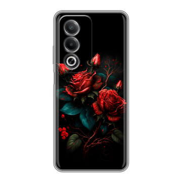 Силиконовый чехол на OPPO A3 Pro с принтом Розы красные Силиконовый чехол на OPPO A3 Pro с принтом Розы красные