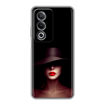 Силиконовый чехол на OPPO A3 Pro с принтом Девушка в шляпе Силиконовый чехол на OPPO A3 Pro с принтом Девушка в шляпе