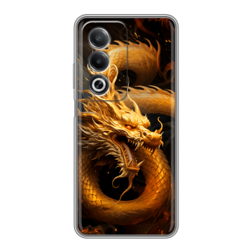Силиконовый чехол на OPPO A3 Pro с принтом Золотой дракон Силиконовый чехол на OPPO A3 Pro с принтом Золотой дракон