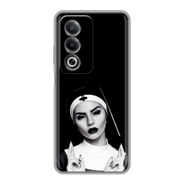 Силиконовый чехол на OPPO A3 Pro с принтом монашка Силиконовый чехол на OPPO A3 Pro с принтом монашка