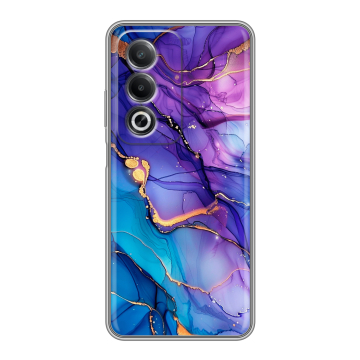 Силиконовый чехол на OPPO A3 Pro с принтом синий мрамор Силиконовый чехол на OPPO A3 Pro с принтом синий мрамор
